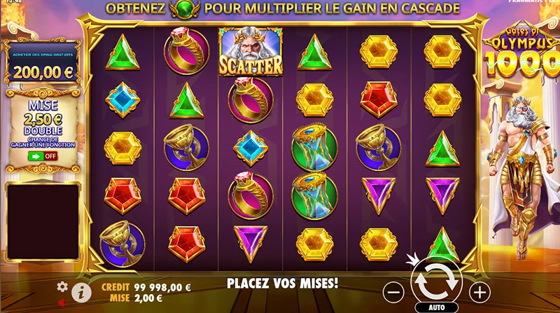 Gameplay du jeu Gates of Olympus au Casino Olympe